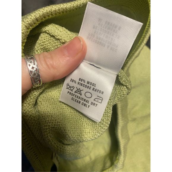 St. John Light Green Knit Wide Leg Pants Size 4 - Picture 7 of 10